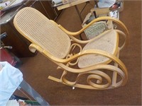 Caned seat/back rocking chair seat damage