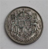 1947 CANADIAN FIFTY CENT SILVER COIN