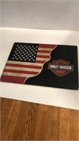 12 in x 17 in metal Harley Davidson/US flag sign