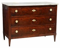 ITALIAN NEOCLASSICAL MARBLE-TOP 3-DRAWER COMMODE