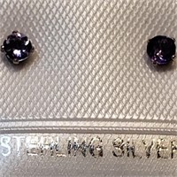 14K Gold Amethyst Earrings