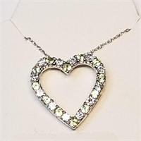 Sterling Silver Peridot Cubic Zirconia Necklace