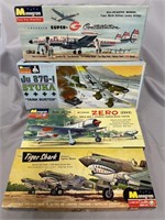 4 Boxed Vintage Monogram Airplane Model Kits
