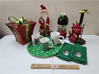 Chrismas Decor: Present, Santa, Mugs, Plate, etc.