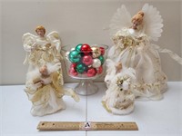 Vintage Angel Figurines & Pedistal Bowl w/