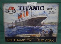 TIN TITANTIC THE QUEEN OF THE OCEAN WALL HANGING