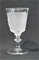 Early Pressed Glass Goblet - Westward Ho