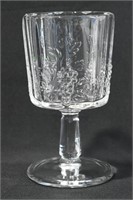 Early Pressed Glass Goblet - Heavy Panelled Grape