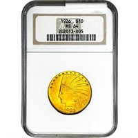 1926 $10 Gold Eagle NGC MS64
