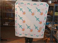 Vintage Hand-Stitched Baby Quilt approx 37" x 44"