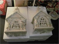 Bd1 651 - 2 Lighted Porcelain Churches