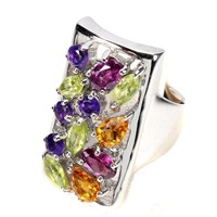 Natural Multi Gems Cocktail Ring