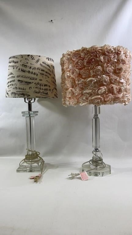 2 Vintage Lucite Lamps