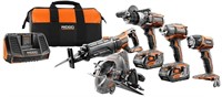 RIDGID 18-Volt 5-Tool Kit w/ Battery and Charger