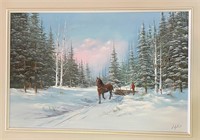 PRETTY SIGNED OIL ON CANVAS - L. MALLET