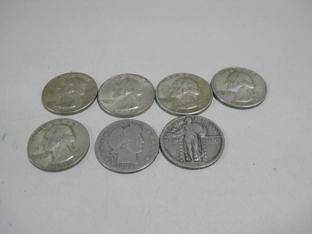 Seven Silver Quarters 90% Silver See Info