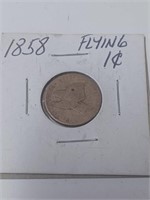 1858 Flying Eagle One Cent Coin