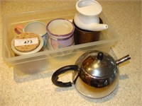 Small Stainless Teapot & Mugs