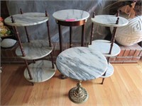 4 Asst'd. Vintage Marble Shelf Stands/Tables