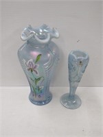 Fenton Bud Vase & Face with chipped lip