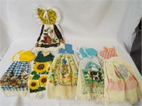 (6) Hand Made Hanging Kitchen Towels - Bonnet Top