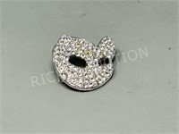 Sterling Cat face brooch - approx 1 1/2"