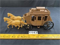 Plastic Horses & Stagecoach