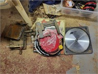 Saw blades & c clamp and misc
