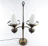 Vintage Electrified Double Bronze Lamp