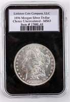Coin 1896-P  Morgan Silver Dollar Brilliant Unc.