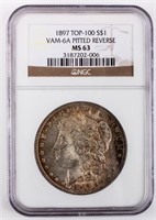 Coin 1897 VAM-6   Morgan Silver Dollar NGC MS63