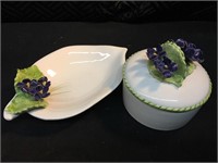 Hand Crafted Ceramic Violet Flower Dishes