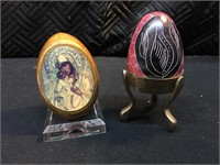 2 Painted Eggs Russian Icon