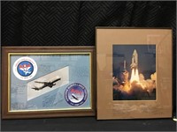 2 Photos Signatures Space Shuttle and Plane