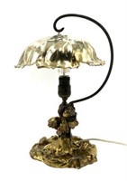Pairpoint Floral Design Metal Mushroom Lamp.