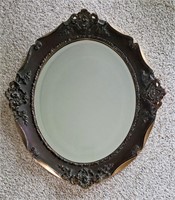 OVAL BEVELED ORNATE WALL MIRROR - NO SHIPPING