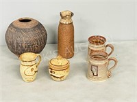 6 assorted pottery items
