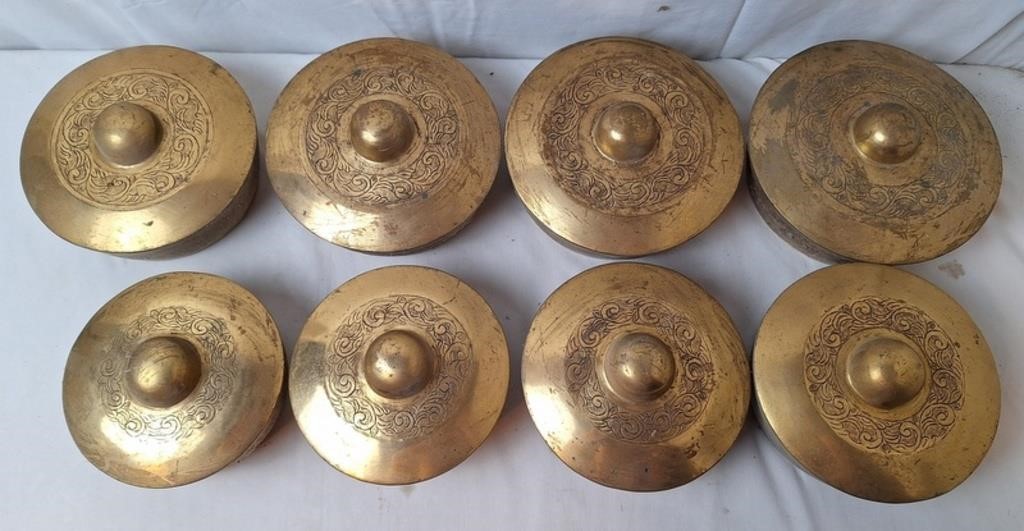 Kulintang Brass Percussion Gongs, (8)