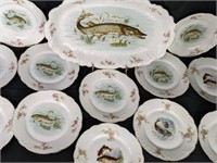 Antique Z.S. & Co. Bavarian Fish Plate Set