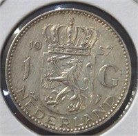 Silver 1957 Netherlands half dollar?