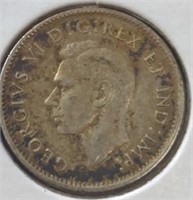 Silver 1945 Canadian dime
