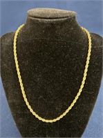 Goldtone rope chain necklace