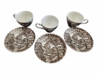 Broadhurst Staffordshire Ironstone Cups & Saucers