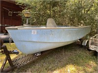 14' Fiberglass Boat With Trailer