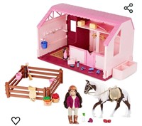 Horse and Stable Pink