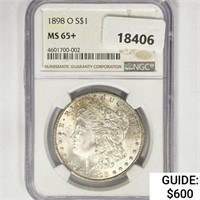 1898-O Morgan Silver Dollar NGC MS65+