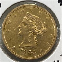 1844O Ten Dollar Liberty Gold Choice+ Rare