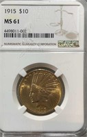 1915P Ten Dollar Indian Gold NGC MS61