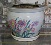 Vintage Chinese Hand Painted Planter Pot
