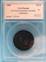 1808 VG-8 Large Cent SEGS Graded